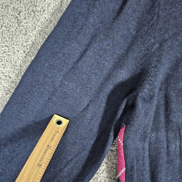 Brooks Brothers Wool Sweater Mens XL Blue Argyle 1/4 Zip Preppy Grandpacore - Picture 15 of 15